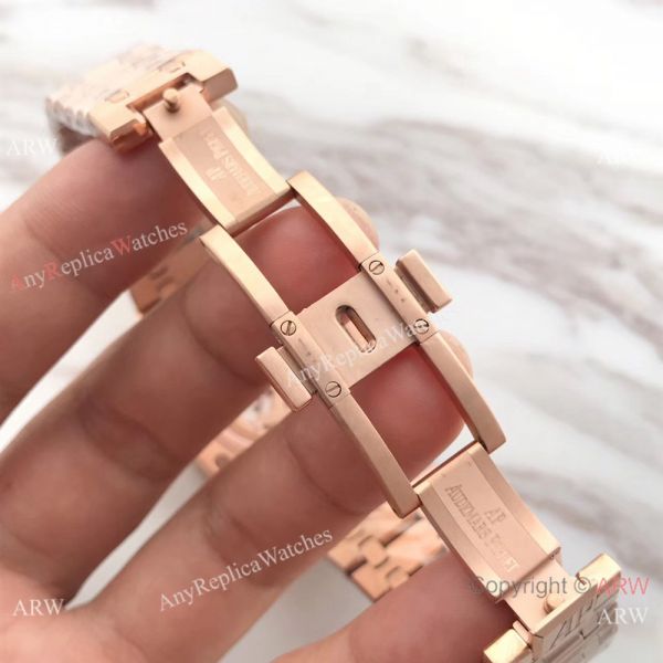 Swiss Quality Audemars Piguet Royal Oak Perpetual Calendar Replica Watch Rose Gold White Face