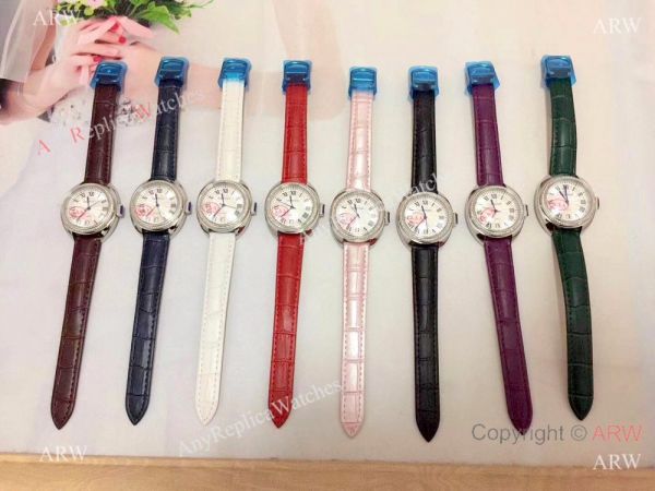 Fake Cle de Cartier Roman Dial Rose Gold Diamond watch Women Size