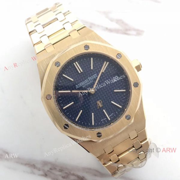 Audemars Piguet Royal Oak Yellow Gold Black Face 39mm Watch Buy Replica