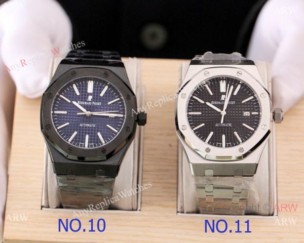Solid Black Audemars Piguet Royal Oak Replica Watches 46mm