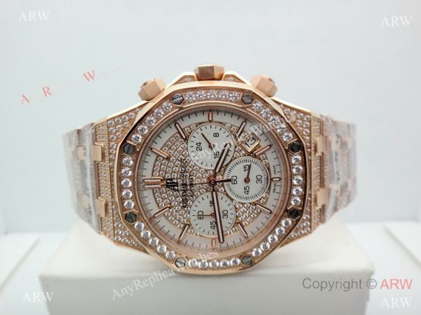 AAA Replica Audemars Piguet Royal Oak Rose Gold diamond Watches 41mm