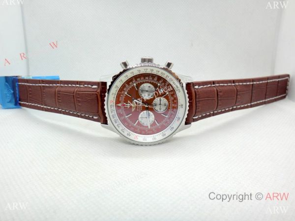 Copy Breitling Navitimer Chronometre Japanese Watch SS Brown Dial