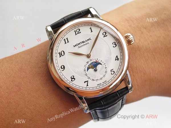 Mont Blanc Clone Star Legacy Moonphase Rose Gold Watch Montblanc AAA Watches