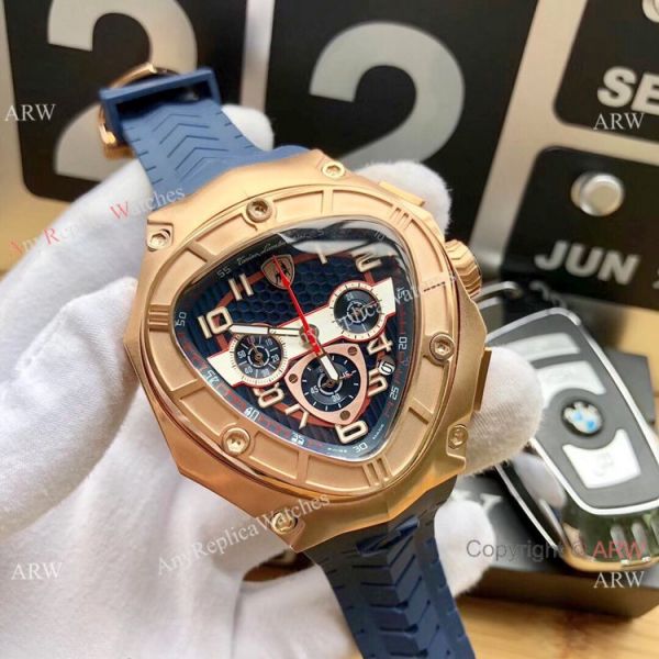 AAA Quality Replica Lamborghini Spyder 124BBR Watch Solid Black