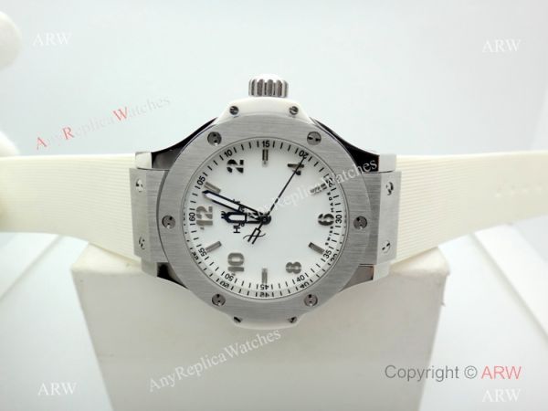 Hublot Big Bang Quartz Replica Watch SS White Dial 38mm