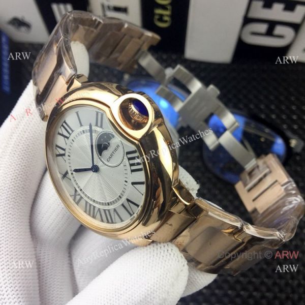 Clone Cartier Ballon Bleu AUTOMATIC Watches Rose Gold Moonphase Face