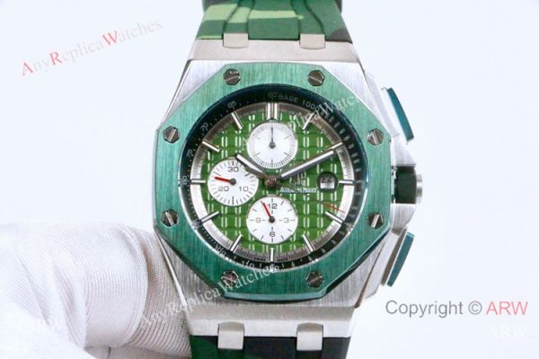 Clone Audemars Piguet Royal Oak Offshore 45mm Watches Brown Face Camouflage strap