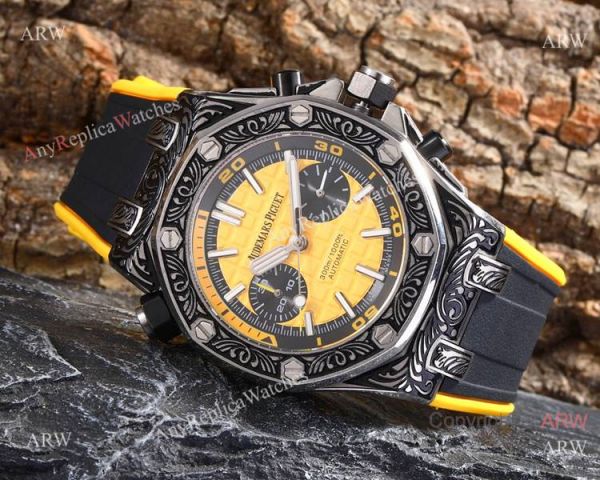Best Copy Audemars Piguet Royal Oak Offshore Tourbillon Tattoo Watches Orange Rubber Strap