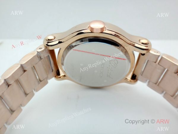High Quality Chopard Happy Sport Quartz Watch Rose Gold Gray Dial