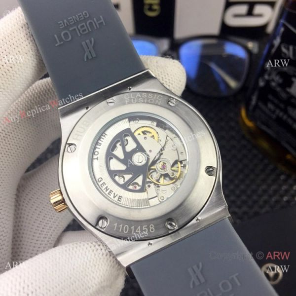 New Style Hublot Classic Fusion Rose Gold Bezel Rubber Strap Watches