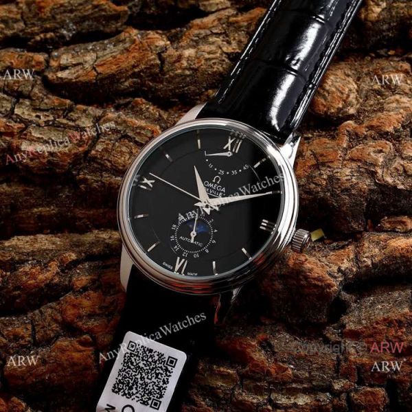 Omega De Ville Fake 40mm Watch 2-Tone Rose Gold Moonphase