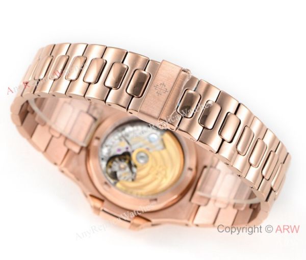 (OE)Swiss Copy Patek Philippe Nautilus 5713g Brown Dial Diamond Watch 40mm