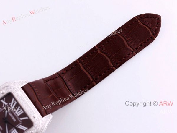 Buy Replica Cartier Santos Diamond Automatic Wrist SS Chocolate Dial