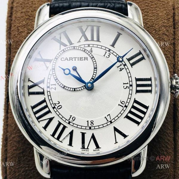 (EGF) New Replica Ronde De Cartier Stainless Steel White Dial Diamond Watches