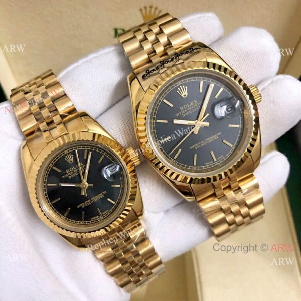 Buy Copy Rolex Datejust Jubilee 36mm and 31mm Watches All Gold White Roman