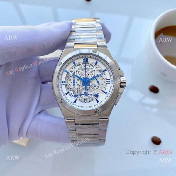 Wholesale Copy IWC Aquatimer Rose Gold Skeleton Dial Watches