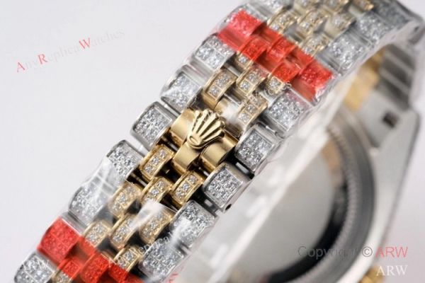 TW Factory Swiss Grade Rolex Datejust 41 Watches 2-Tone Iced Out Case