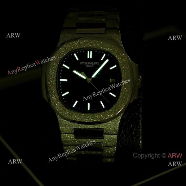 New Replica Patek Philippe Frosted Watch D-Green Dial w-Luminous Markers