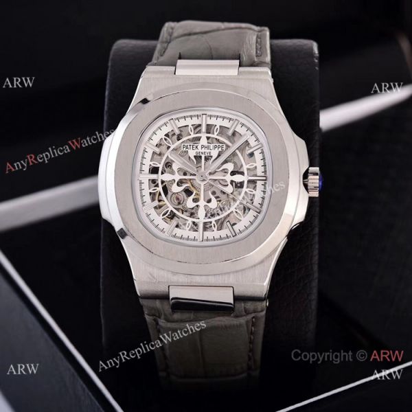 Faux Patek Philippe Nautilus Skeleton Watches Stainless Steel Case