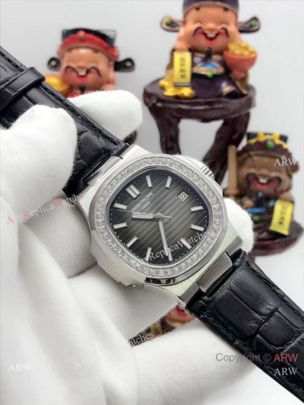 Patek Philippe Nautilus Copy Watch Diamond Bezel Stainless Steel 40mm