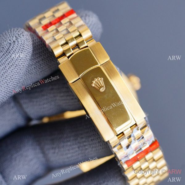 Swiss Quality Copy Rolex Datejust 41mm Watch All Gold Diamond Bezel Motif Dial