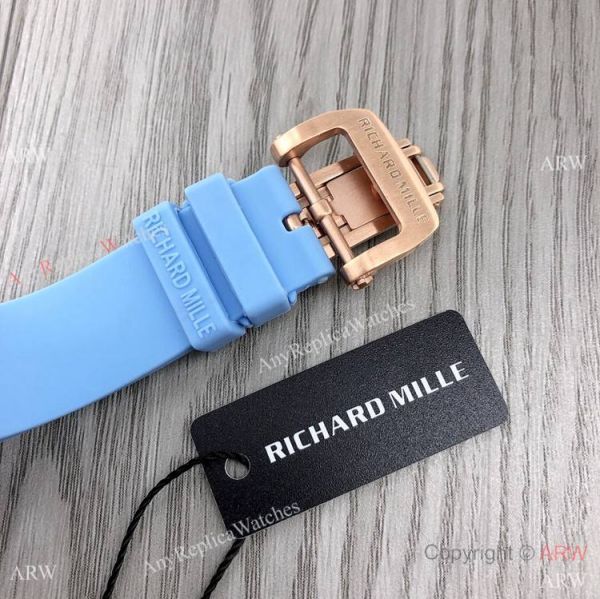 Women Richard Mille BonBon Collection Watches Rm07 Blue Rubber Strap