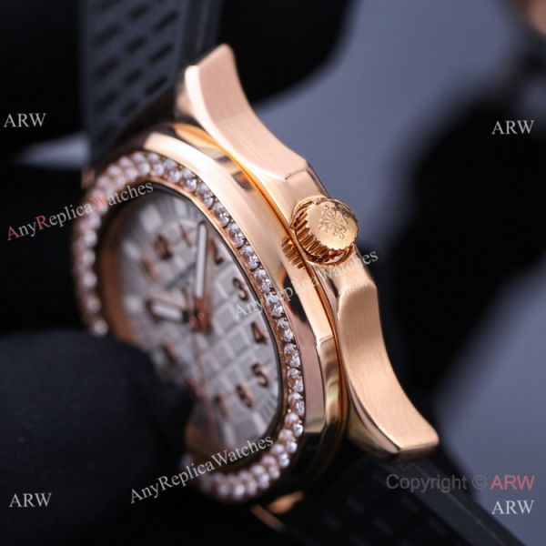 Best Replica Patek Philippe Aquanaut Lady Watches Diamond Bezel Chocolate Dial