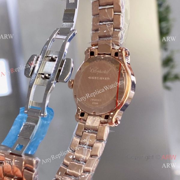 Copy Chopard Happy Sport 30mm Lady Watch Rose Gold White Dial