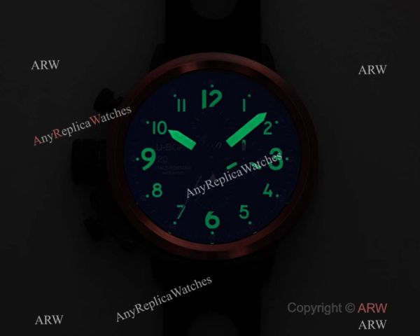 High Quality U Boat U-7750-55 Flightdeck Watch Black Case Yellow Markers