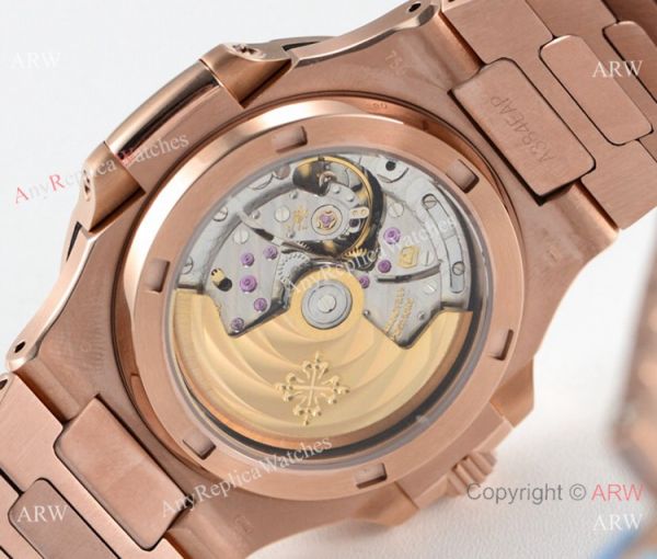 OE Factory Patek Philippe 5713G Nautilus Watches Copy Rose Gold Diamond bezel